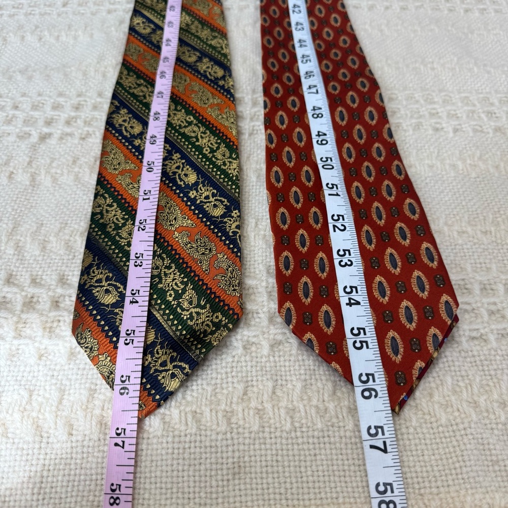 56.5” Lanvin Tiffany Valentino Silk Tie Bundle Vintage Patterns - Picture 7 of 8